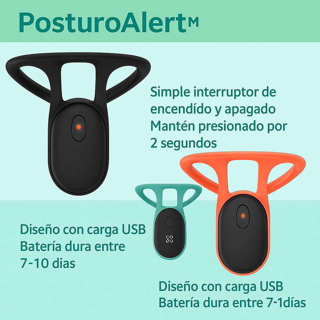PostureAlert™ - Sensor de Postura Cuello y Espalda - Fibroforce