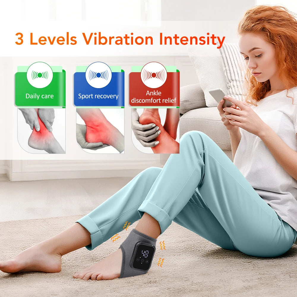 Foot Heat Massager Hot Compresses Vibration Massager Timer Breathable Material USB Foot and Ankle Joint Protection Touchscreen