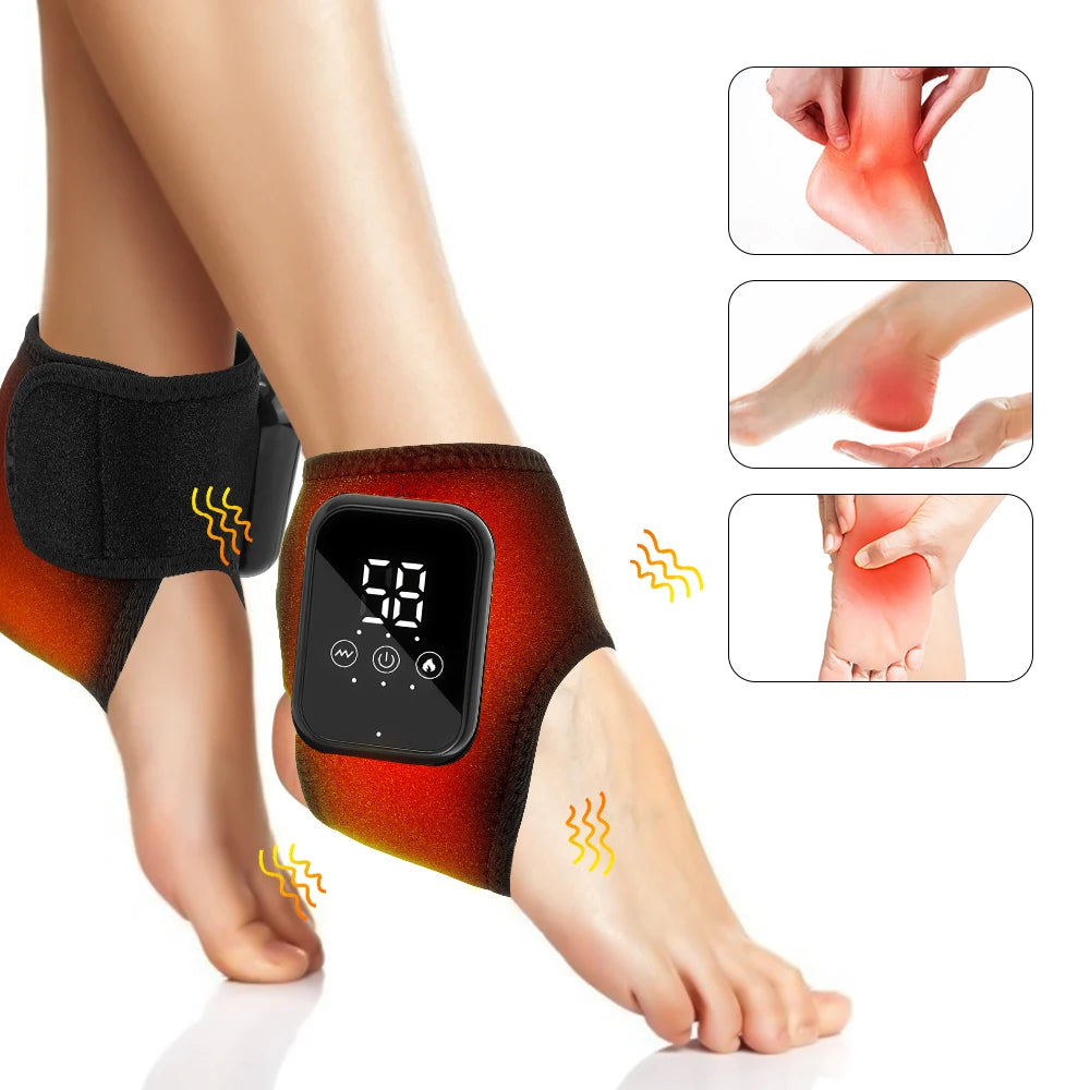 Foot Heat Massager Hot Compresses Vibration Massager Timer Breathable Material USB Foot and Ankle Joint Protection Touchscreen