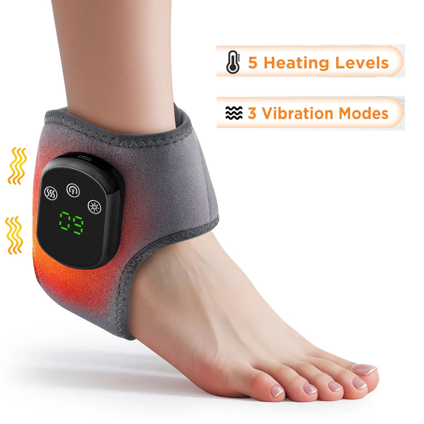 Protector de muñeca y calefacción 2 en 1, masaje vibratorio, ajuste de temperatura de tres velocidades, enchufe USB, protección fría y caliente, pulsera calefactora