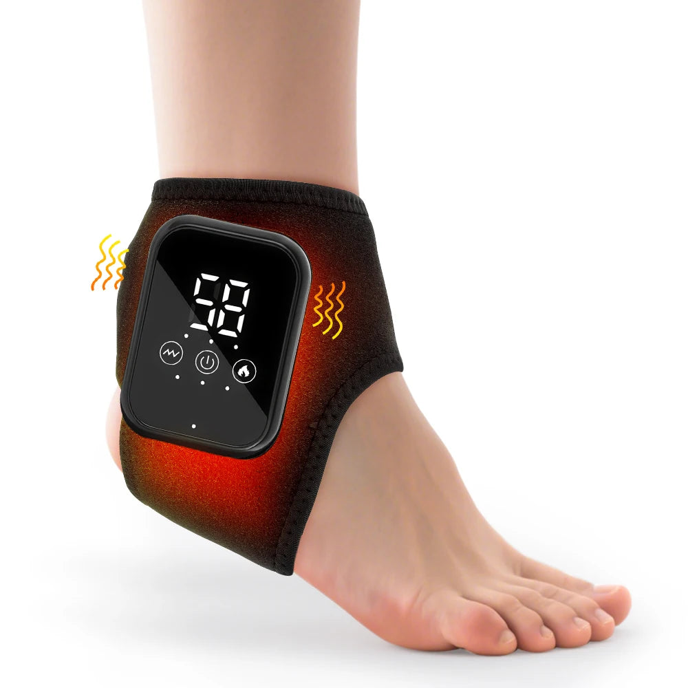 Foot Heat Massager Hot Compresses Vibration Massager Timer Breathable Material USB Foot and Ankle Joint Protection Touchscreen