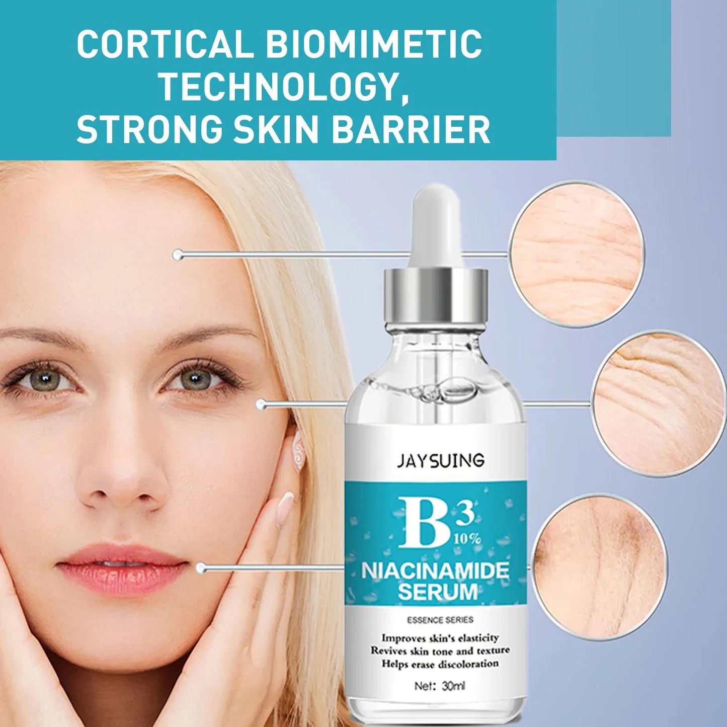 Sérum Facial Antiarrugas con Nicotinamida y Colágeno – Lifting, Reafirmante y Reparador
