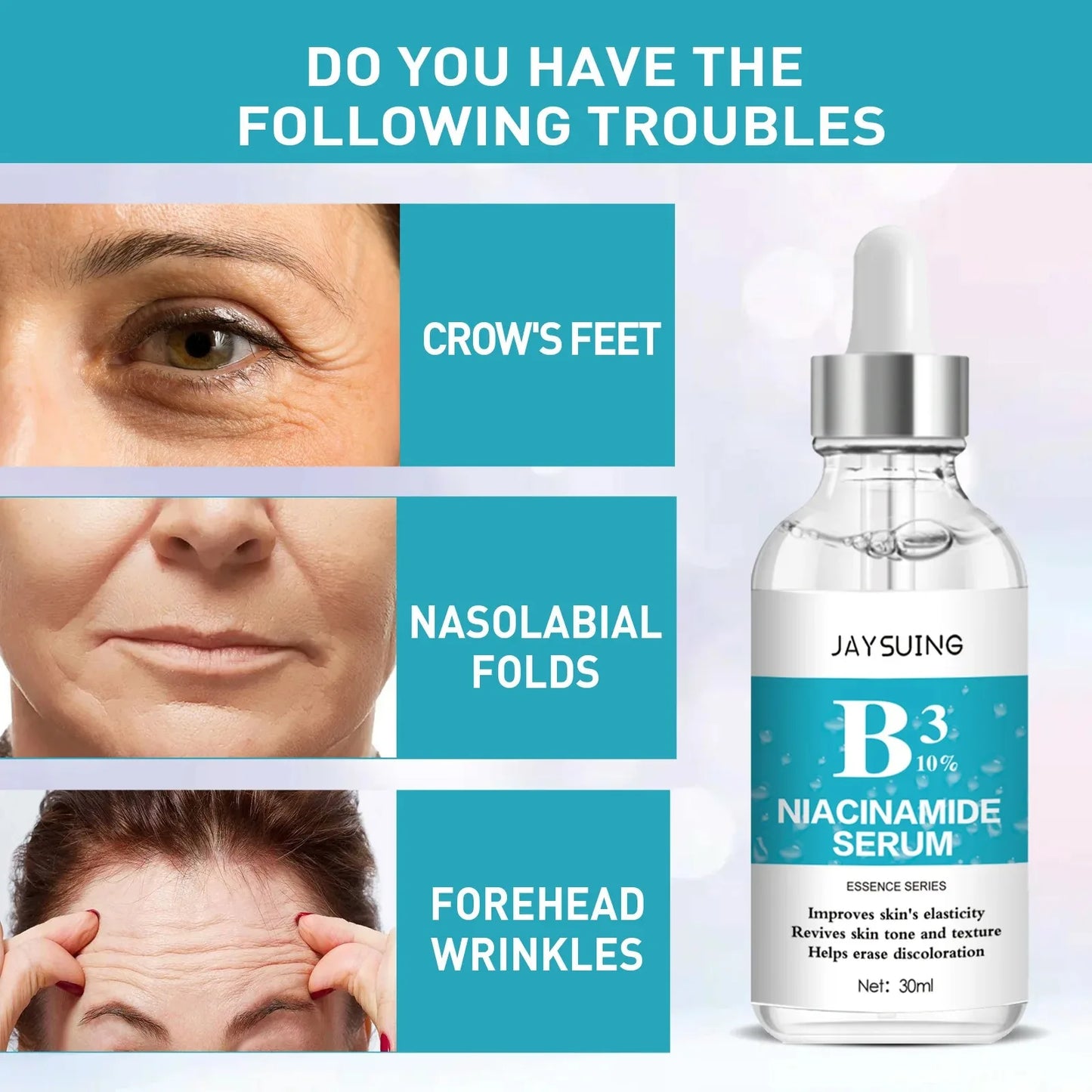 Sérum Facial Antiarrugas con Nicotinamida y Colágeno – Lifting, Reafirmante y Reparador