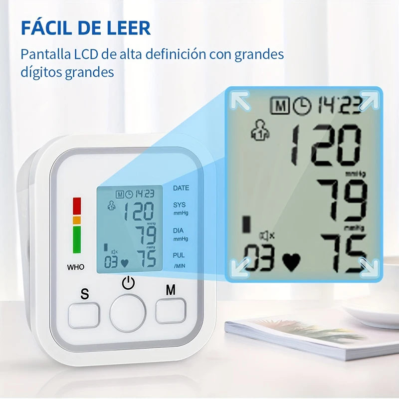 Electric Tonometer Arm Blood Pressure Monitor Digital Heart Beat Rate Pulse Meter Backlight Automatic Home Blood Pressure Meter