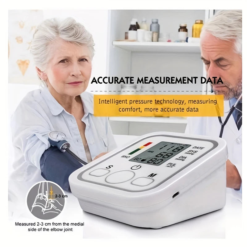 Electric Tonometer Arm Blood Pressure Monitor Digital Heart Beat Rate Pulse Meter Backlight Automatic Home Blood Pressure Meter