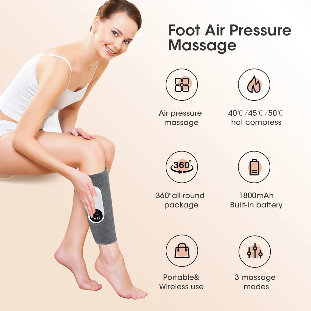 Masajeador Terapéutico de Piernas - Alivio Completo con Compresión de Aire y Terapia de Calor