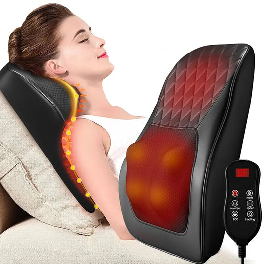 Almohada Masajeadora ForceLux Eléctrica - Alivio Relajante para Cuello y Espalda