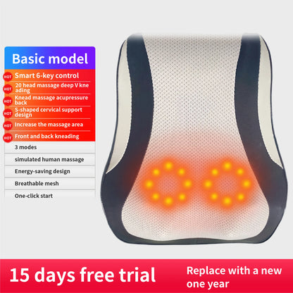 Almohada Masajeadora ForceLux Eléctrica - Alivio Relajante para Cuello y Espalda