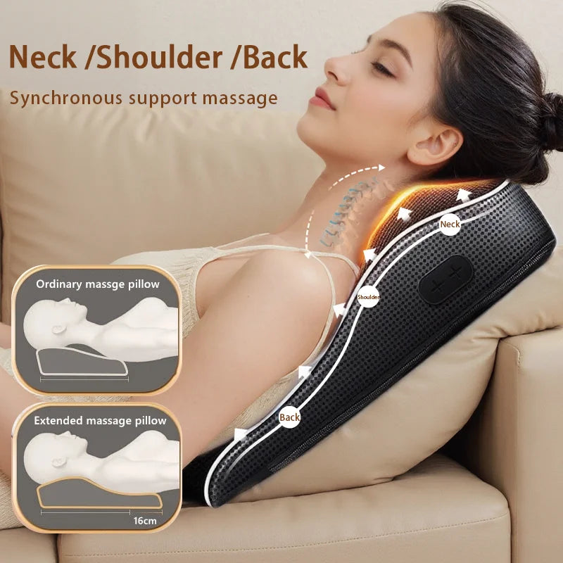 Almohada Masajeadora ForceLux Eléctrica - Alivio Relajante para Cuello y Espalda
