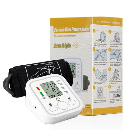 Electric Tonometer Arm Blood Pressure Monitor Digital Heart Beat Rate Pulse Meter Backlight Automatic Home Blood Pressure Meter